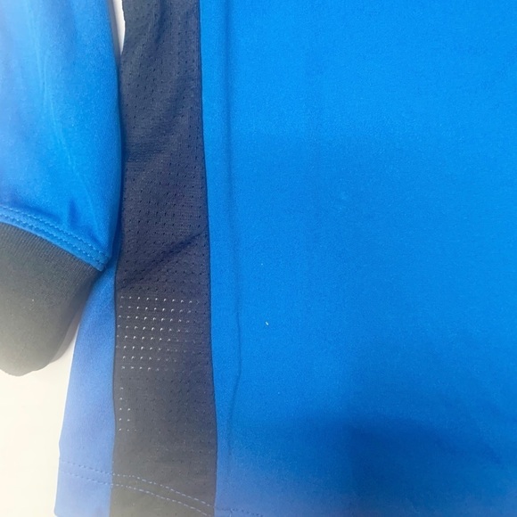 ADIDAS soccer Shirt Long Sleeves 3 Stripe Blue Climacool BOYS KIDS size 7X - Picture 2 of 6